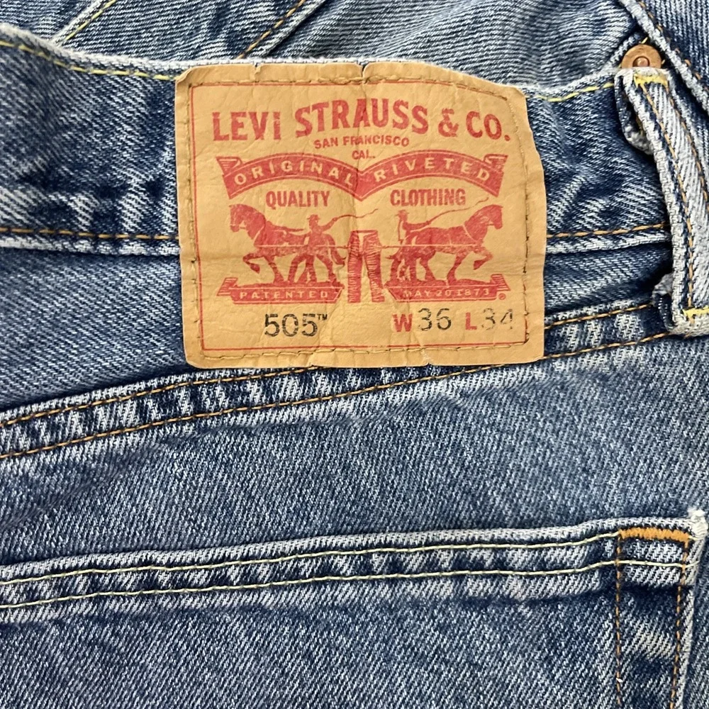 Levi's 505 Rework Jorts / Jeans Shorts Size 36 Frawed Hem 80's